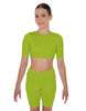 Solid Lycra Short Sleeve Crop Top