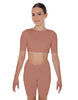 Solid Lycra Short Sleeve Crop Top