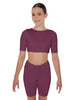 Solid Lycra Short Sleeve Crop Top
