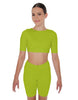 Solid Lycra Short Sleeve Crop Top