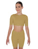 Solid Lycra Short Sleeve Crop Top