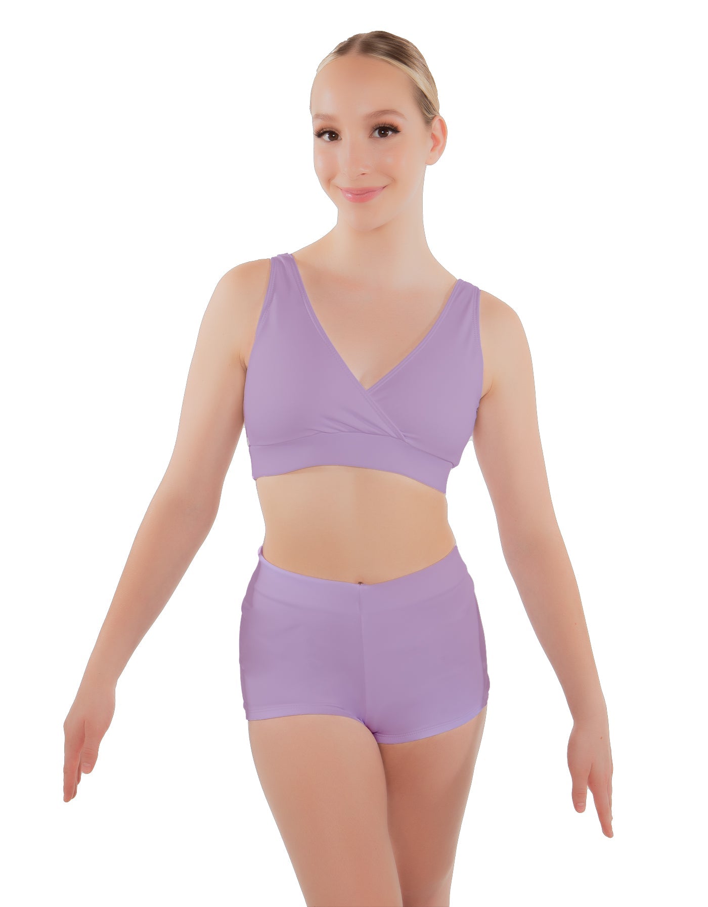Solid Lycra High Waisted Short