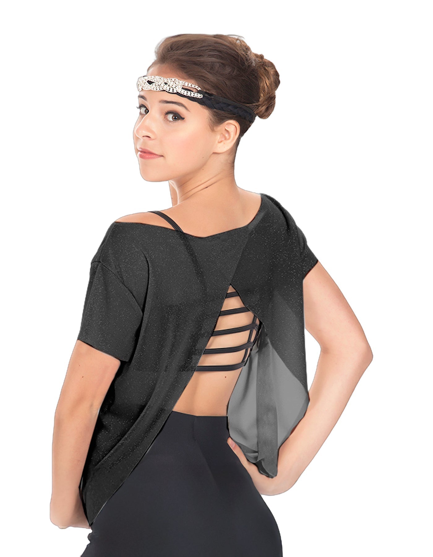 Solid Glitter Chiffon Flawless Top