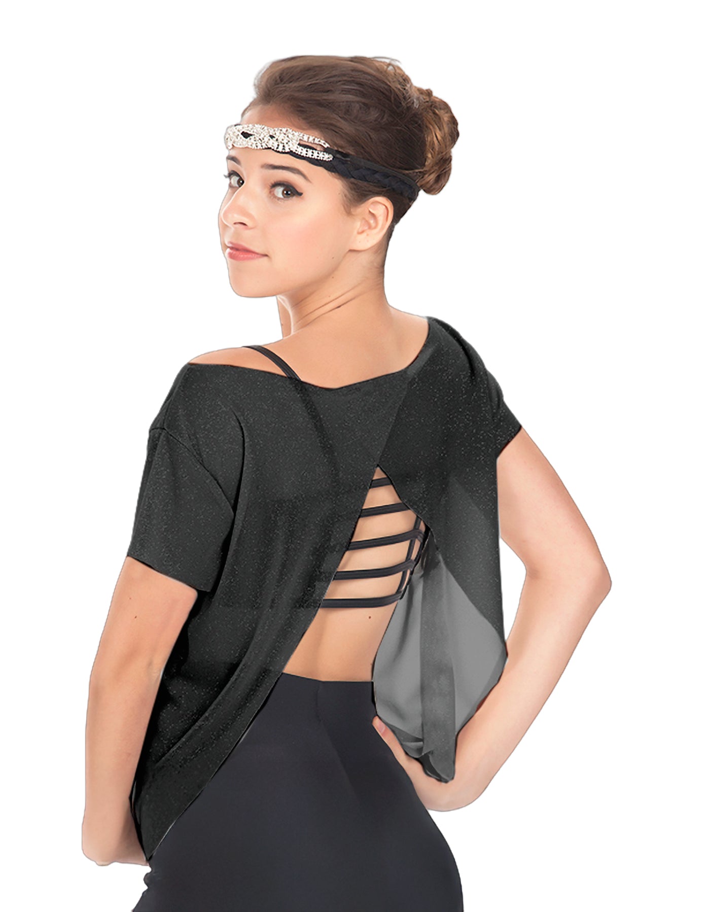 Solid Glitter Chiffon Flawless Top