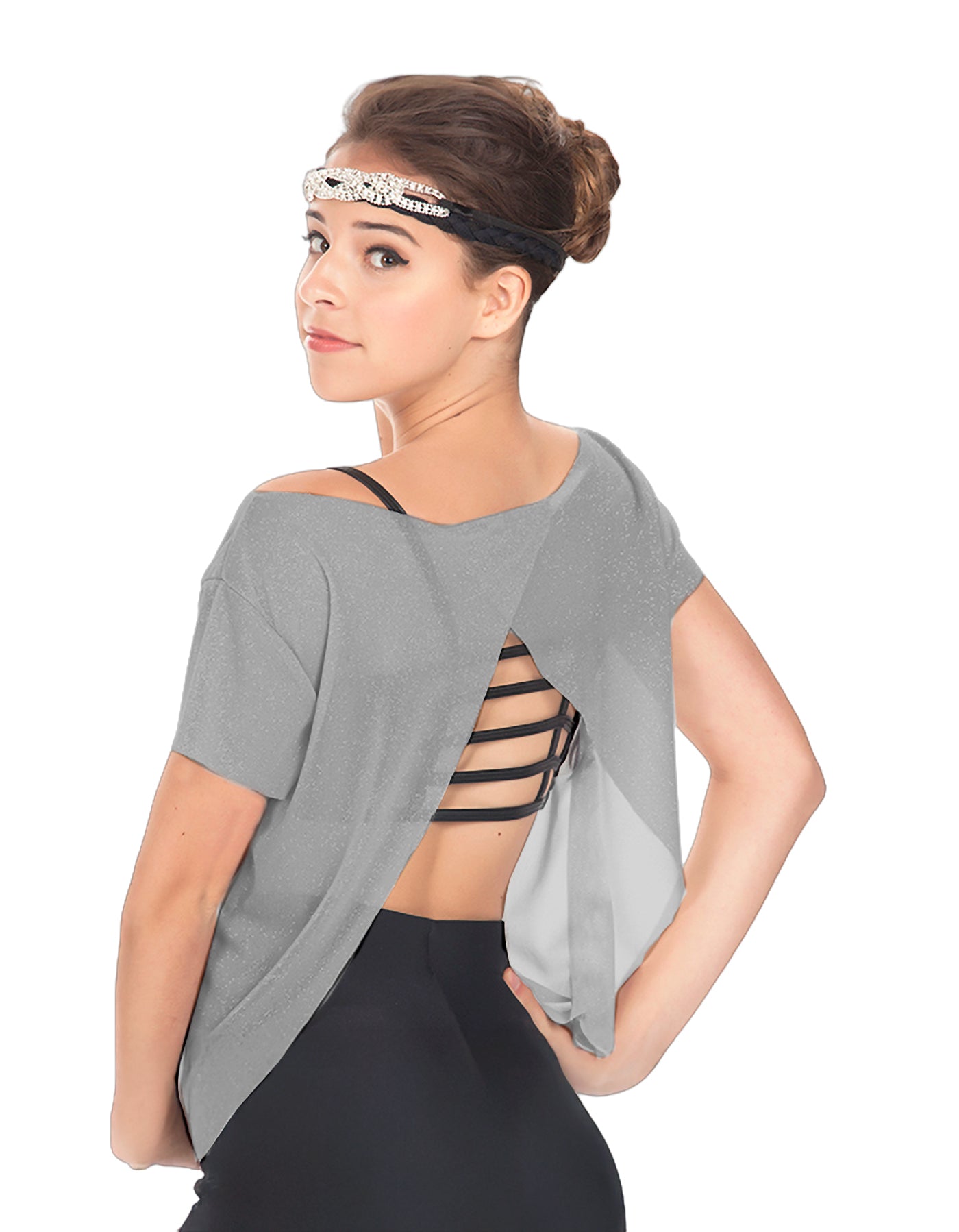 Solid Glitter Chiffon Flawless Top
