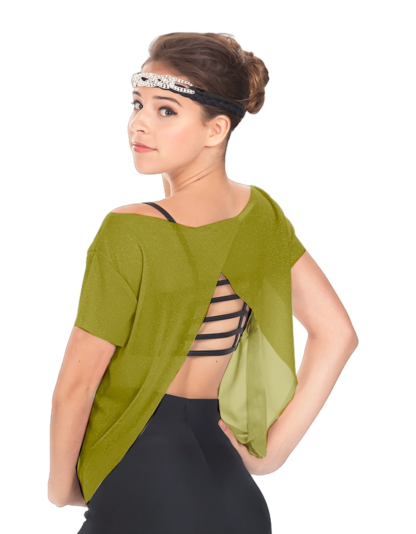 Solid Glitter Chiffon Flawless Top