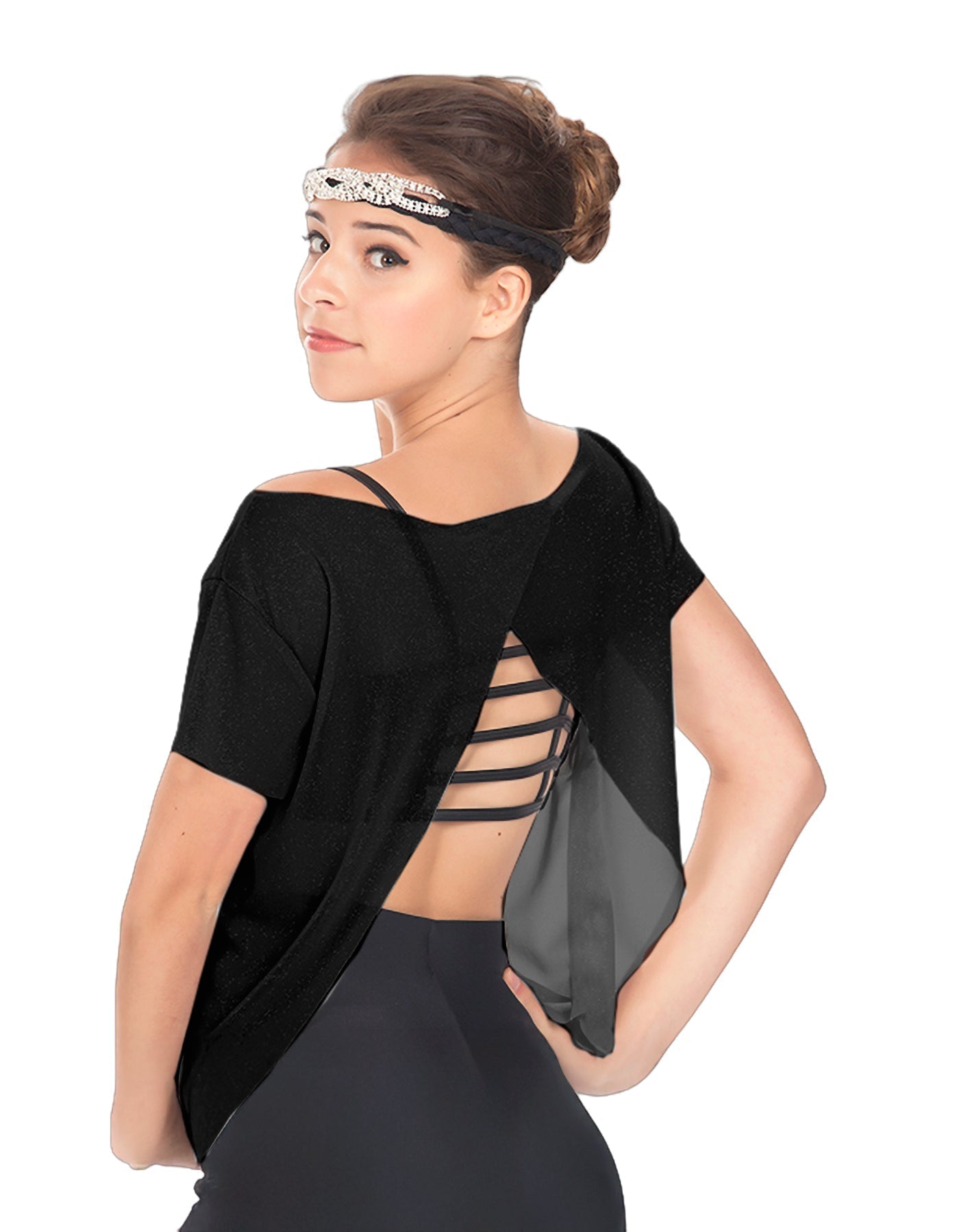 Solid Glitter Chiffon Flawless Top