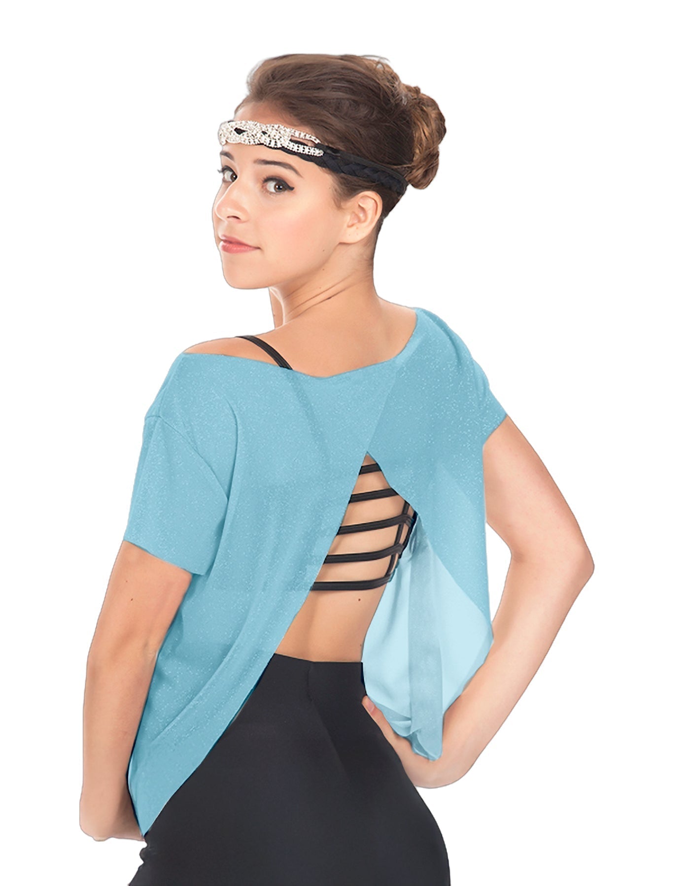 Solid Glitter Chiffon Flawless Top