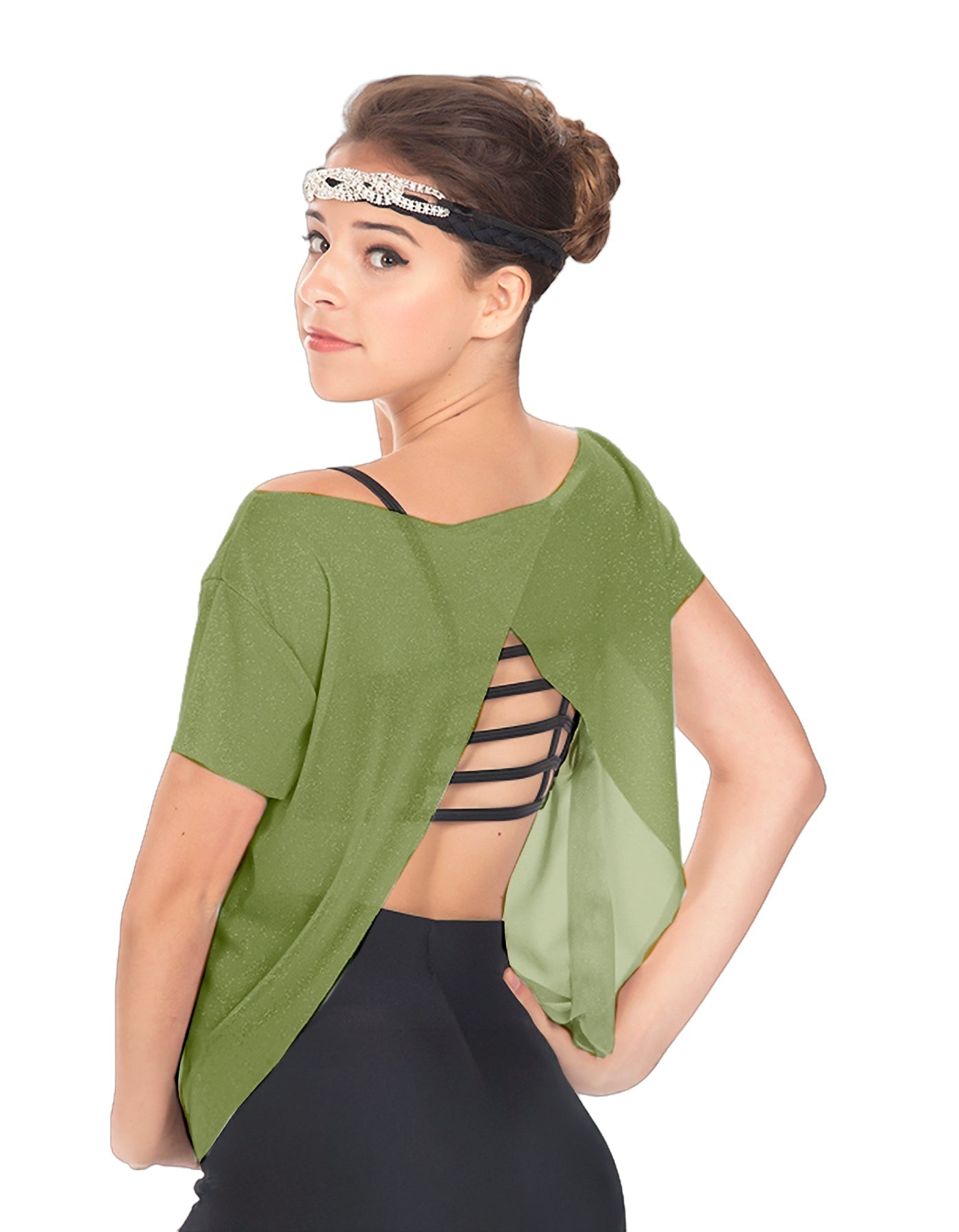 Solid Glitter Chiffon Flawless Top