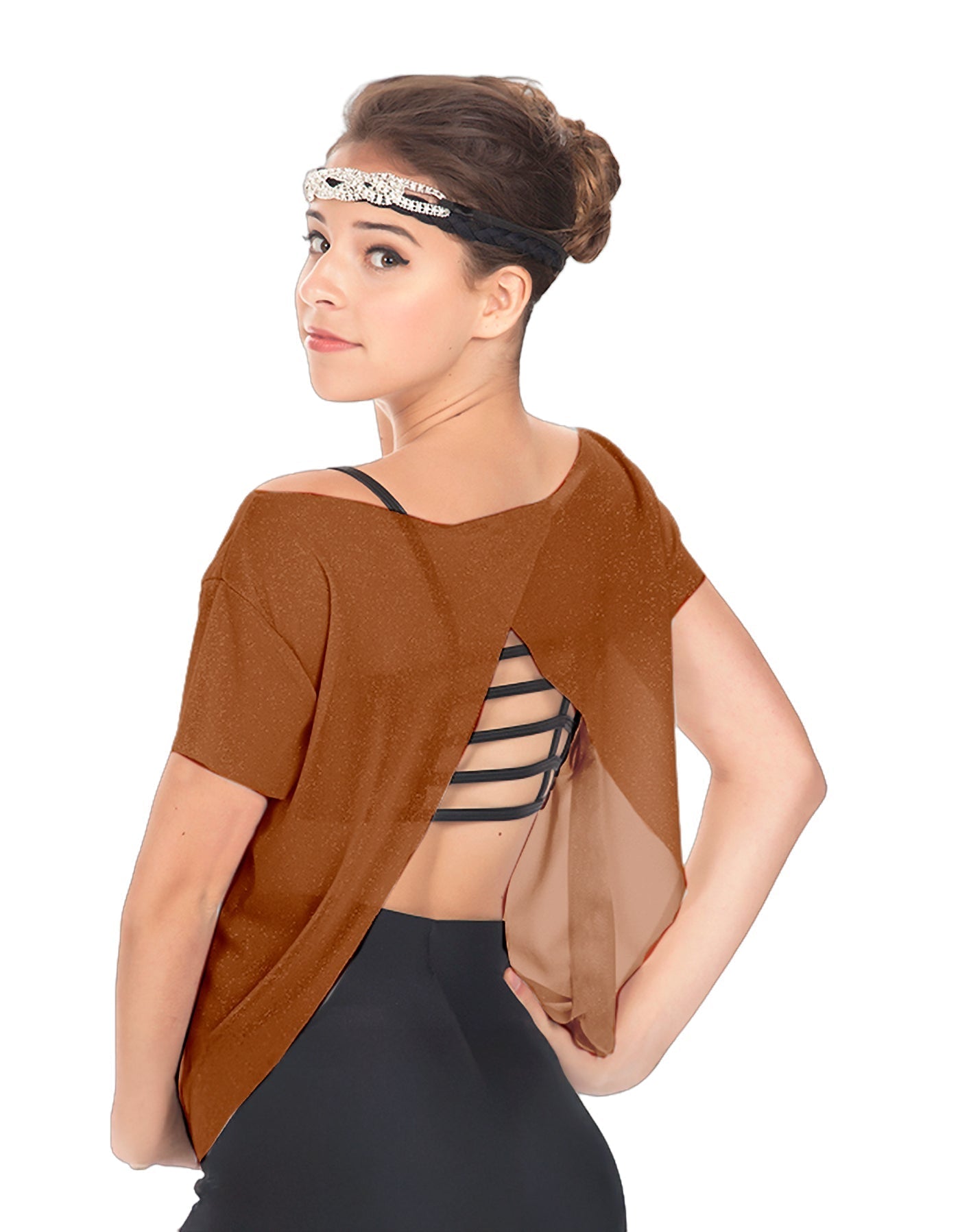 Solid Glitter Chiffon Flawless Top