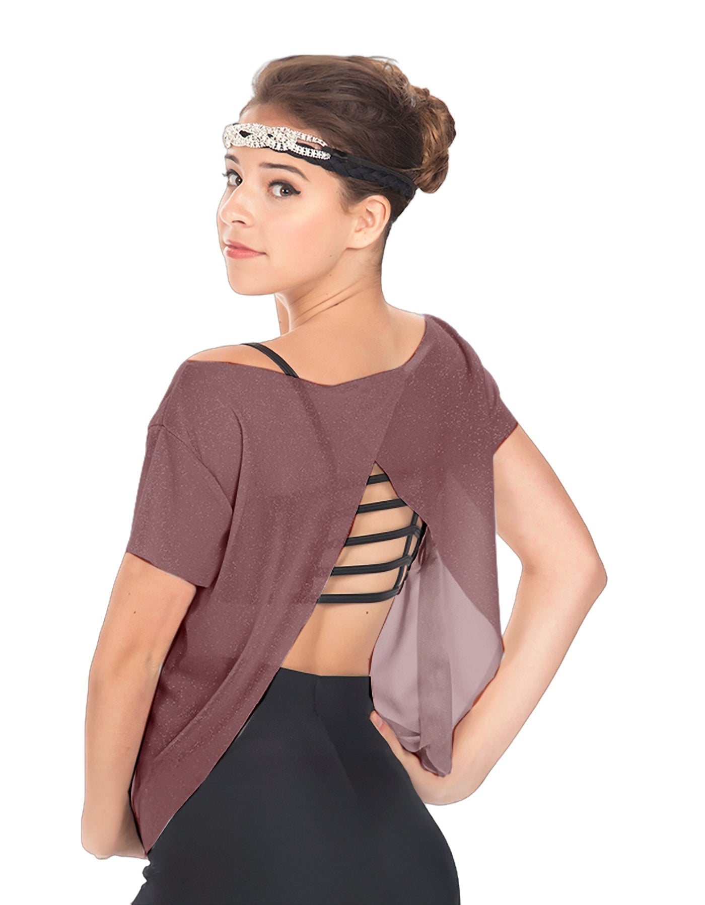 Solid Glitter Chiffon Flawless Top