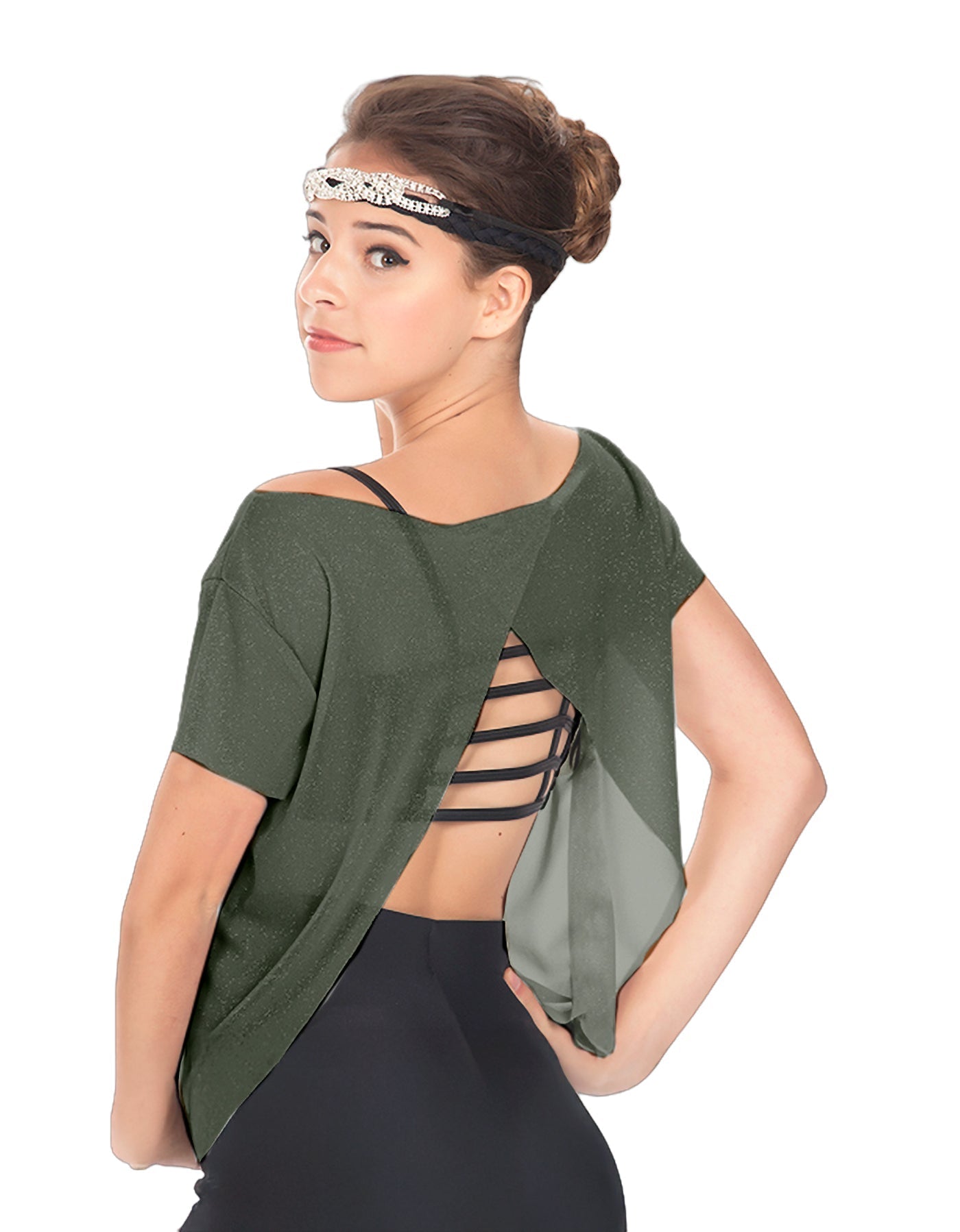 Solid Glitter Chiffon Flawless Top