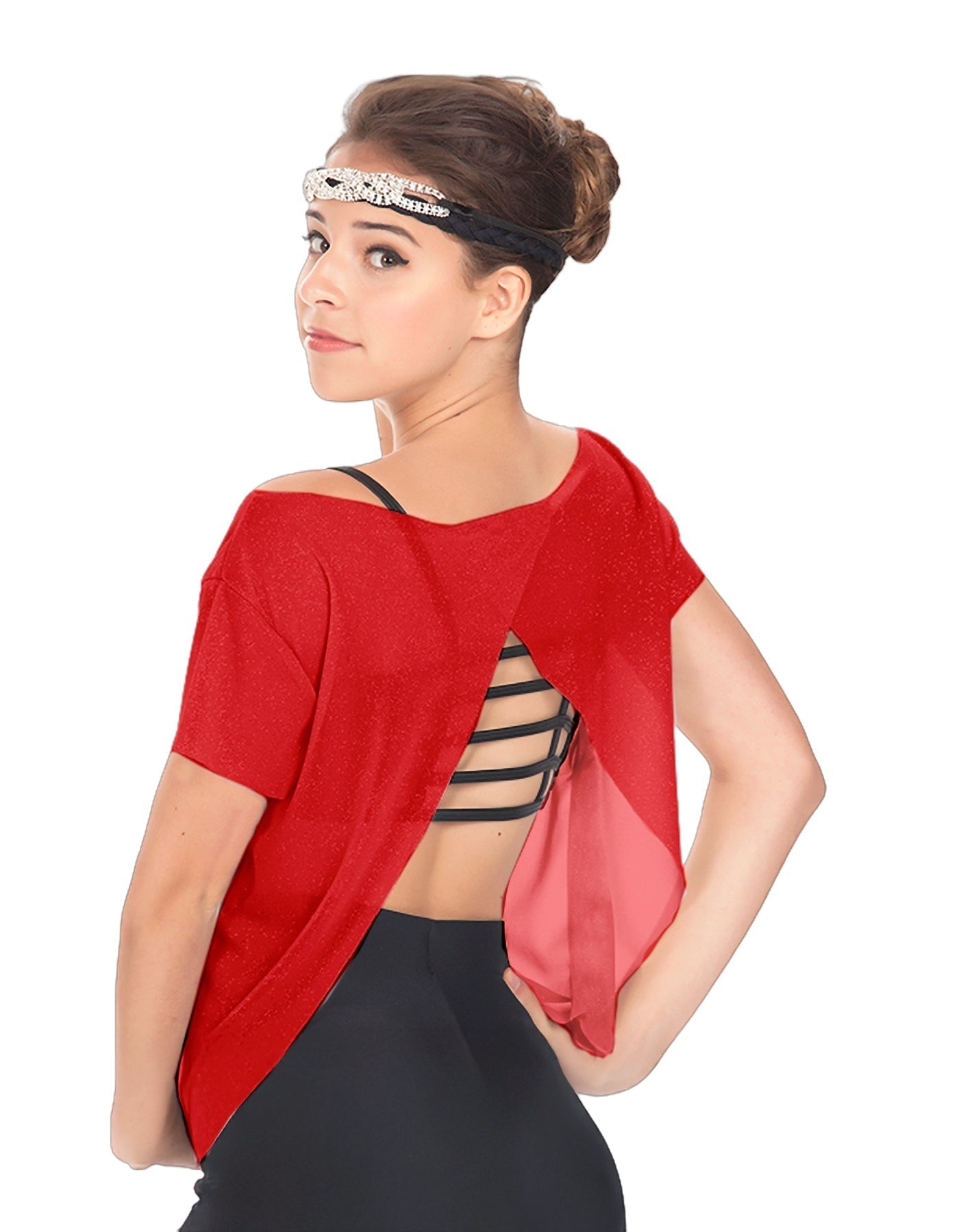 Solid Glitter Chiffon Flawless Top