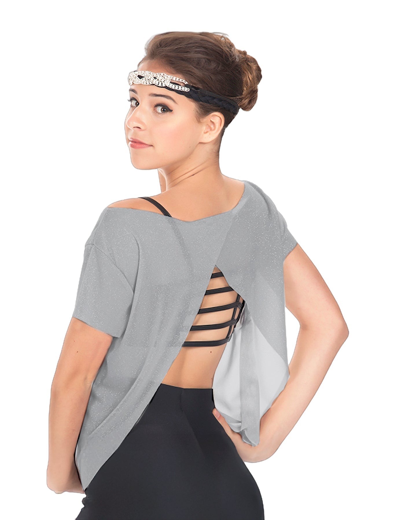 Solid Glitter Chiffon Flawless Top