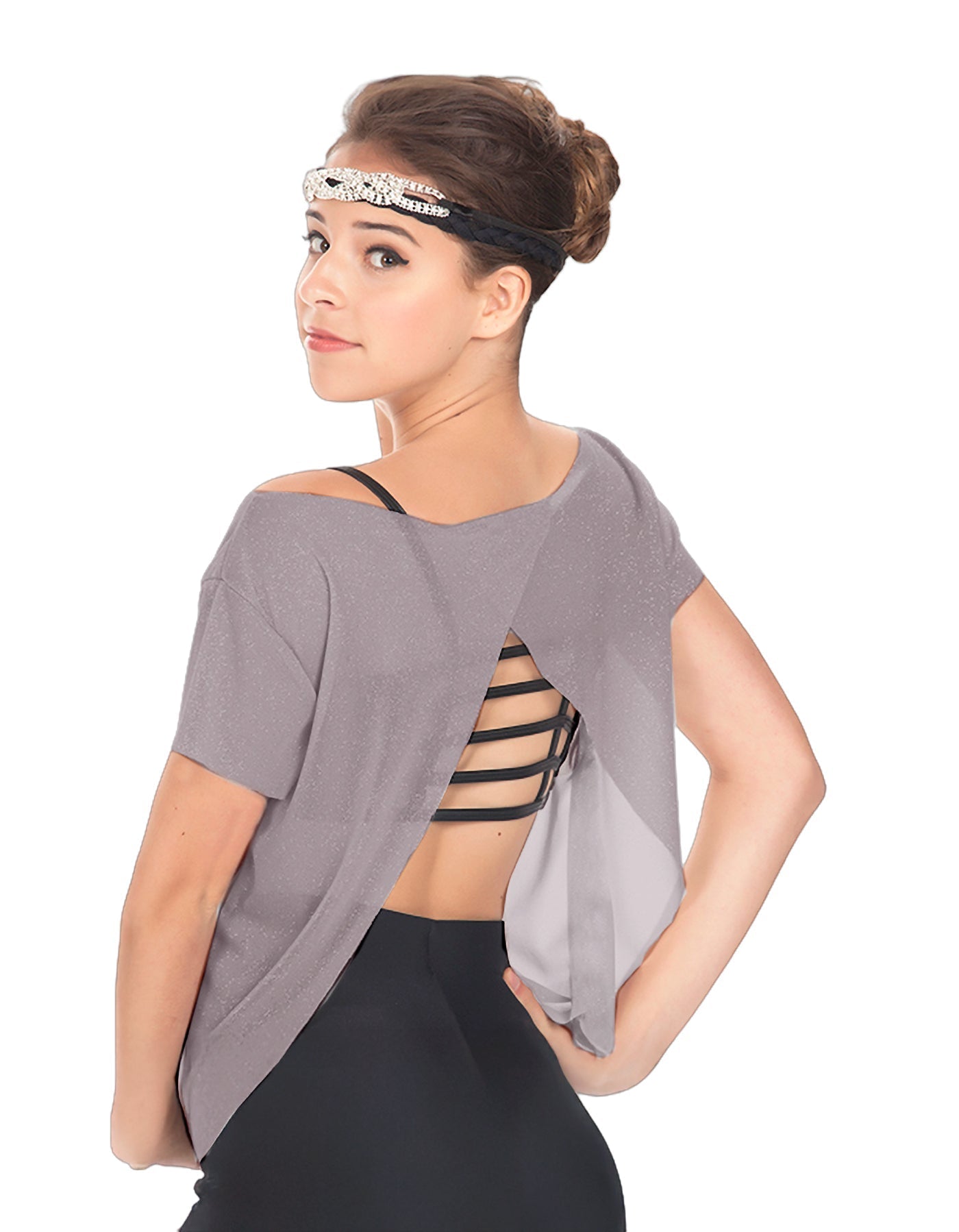 Solid Glitter Chiffon Flawless Top