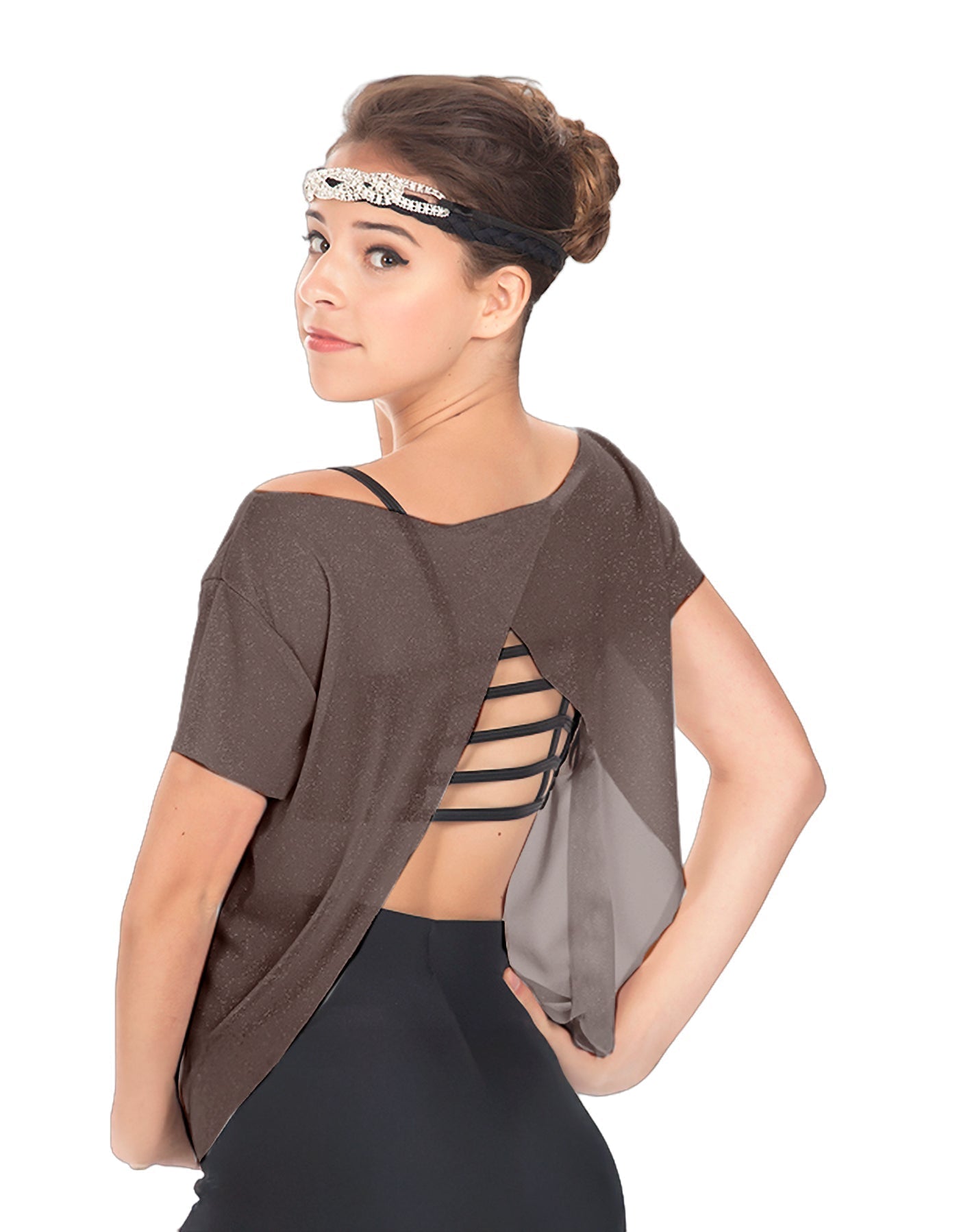 Solid Glitter Chiffon Flawless Top