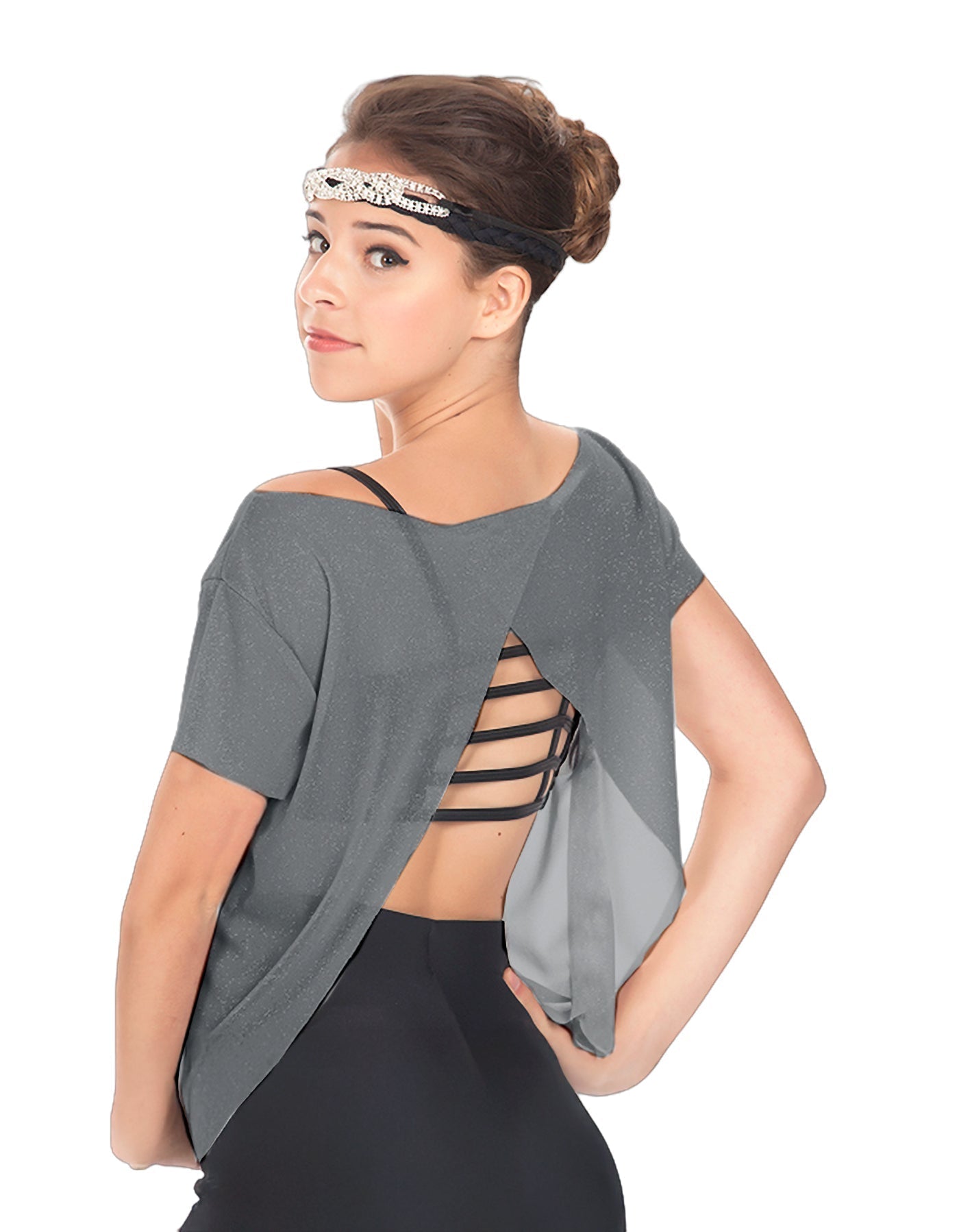 Solid Glitter Chiffon Flawless Top