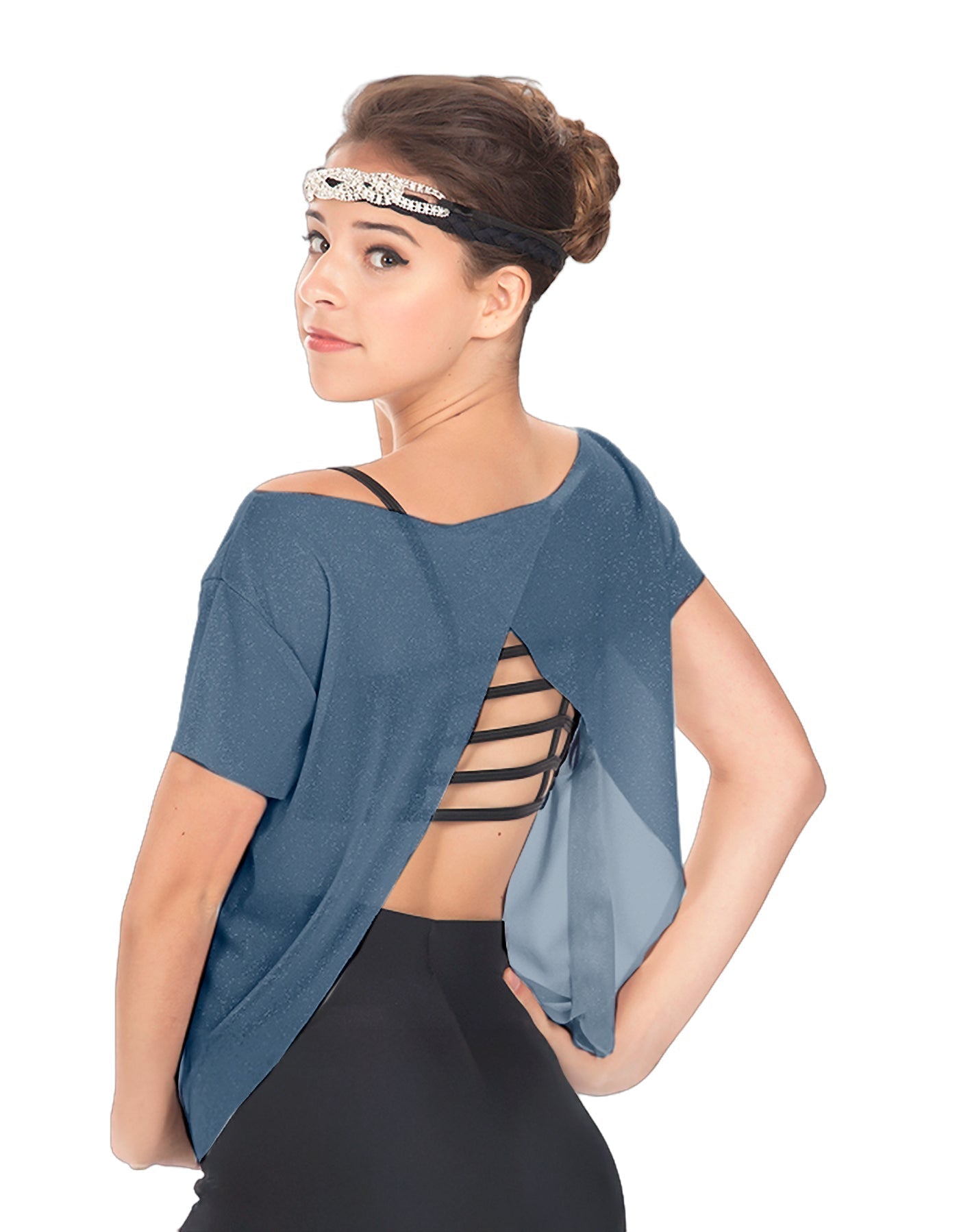 Solid Glitter Chiffon Flawless Top