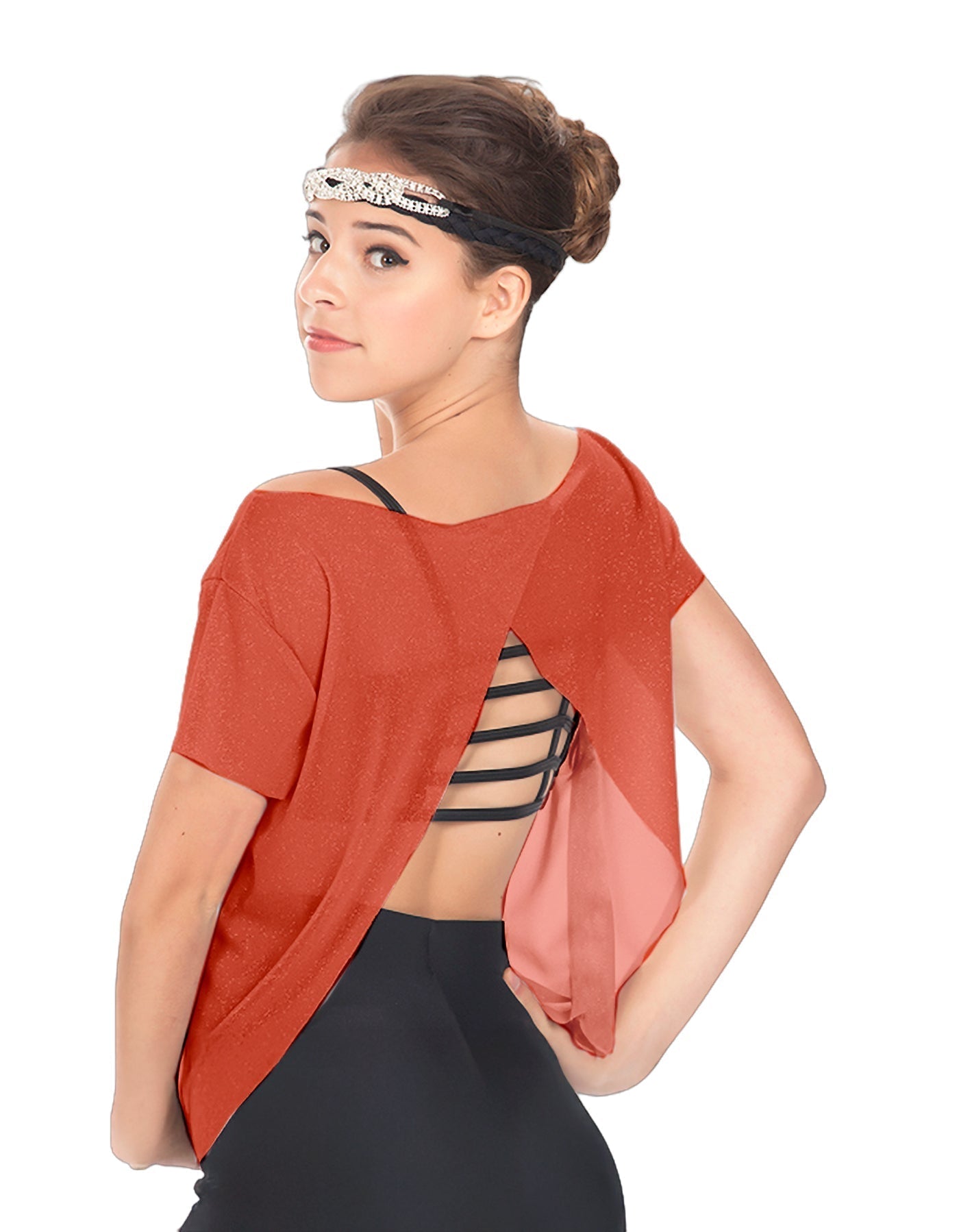 Solid Glitter Chiffon Flawless Top