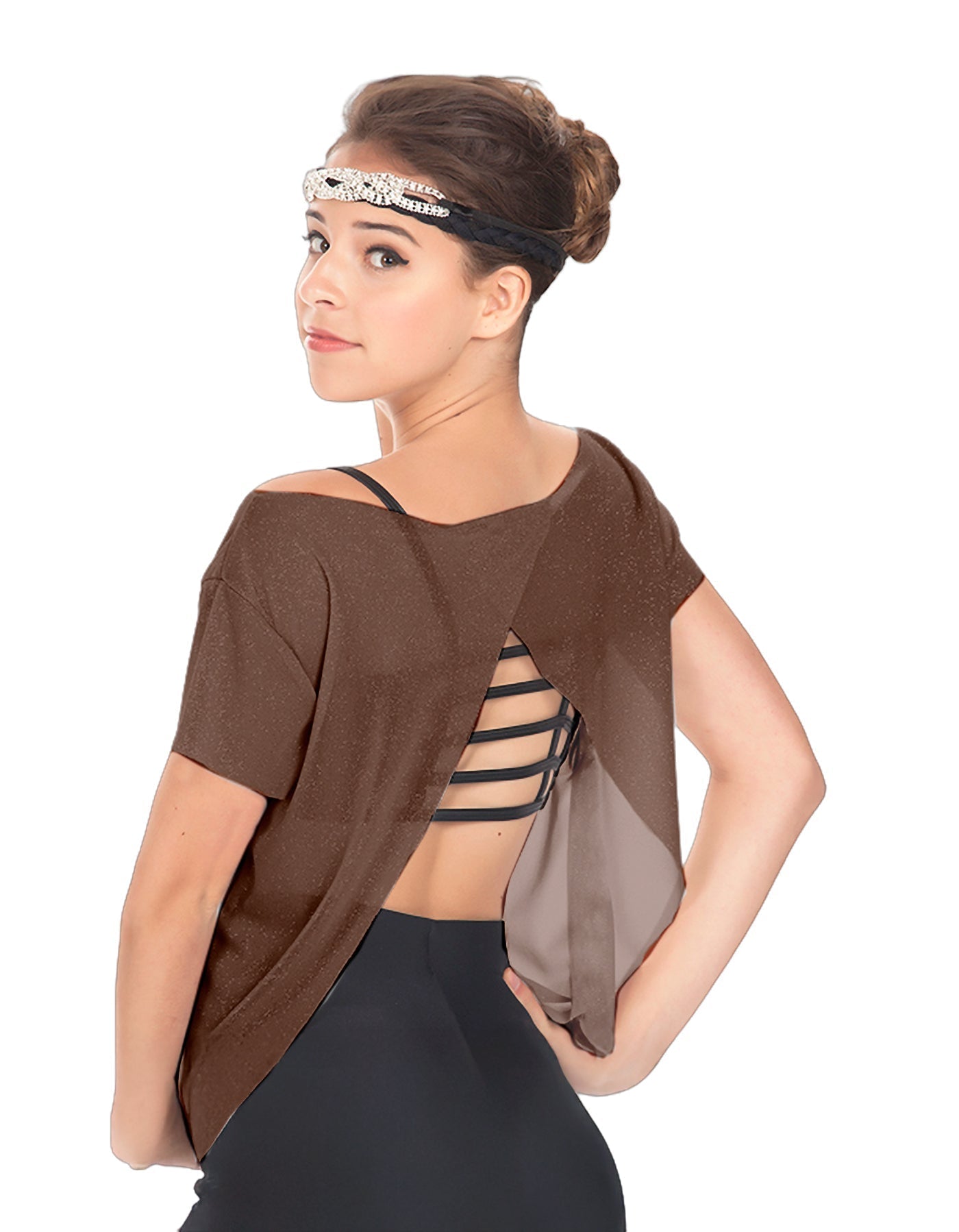 Solid Glitter Chiffon Flawless Top