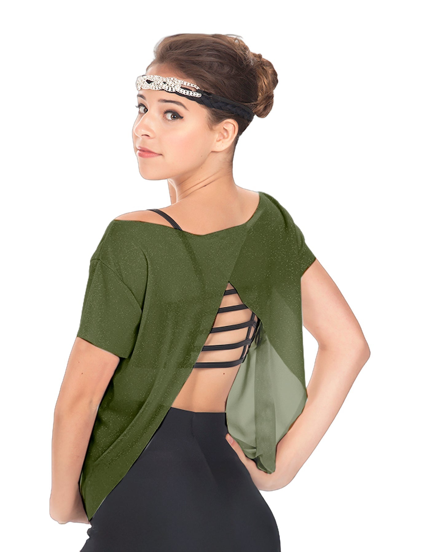 Solid Glitter Chiffon Flawless Top