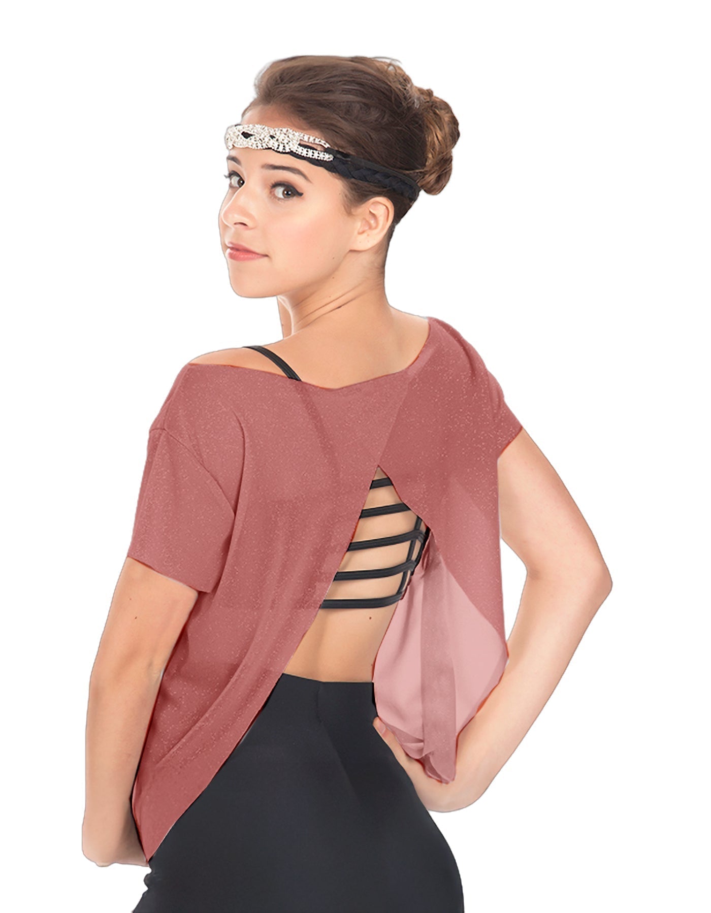 Solid Glitter Chiffon Flawless Top