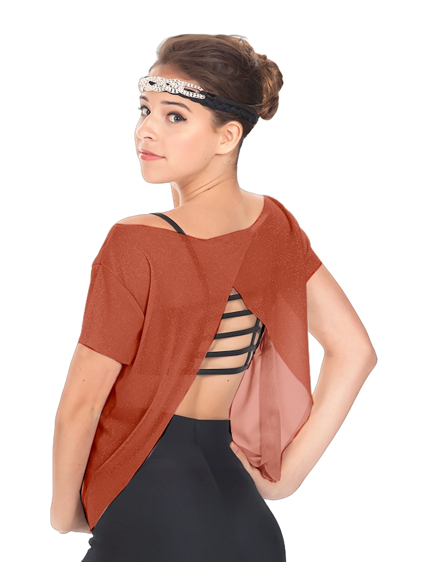 Solid Glitter Chiffon Flawless Top