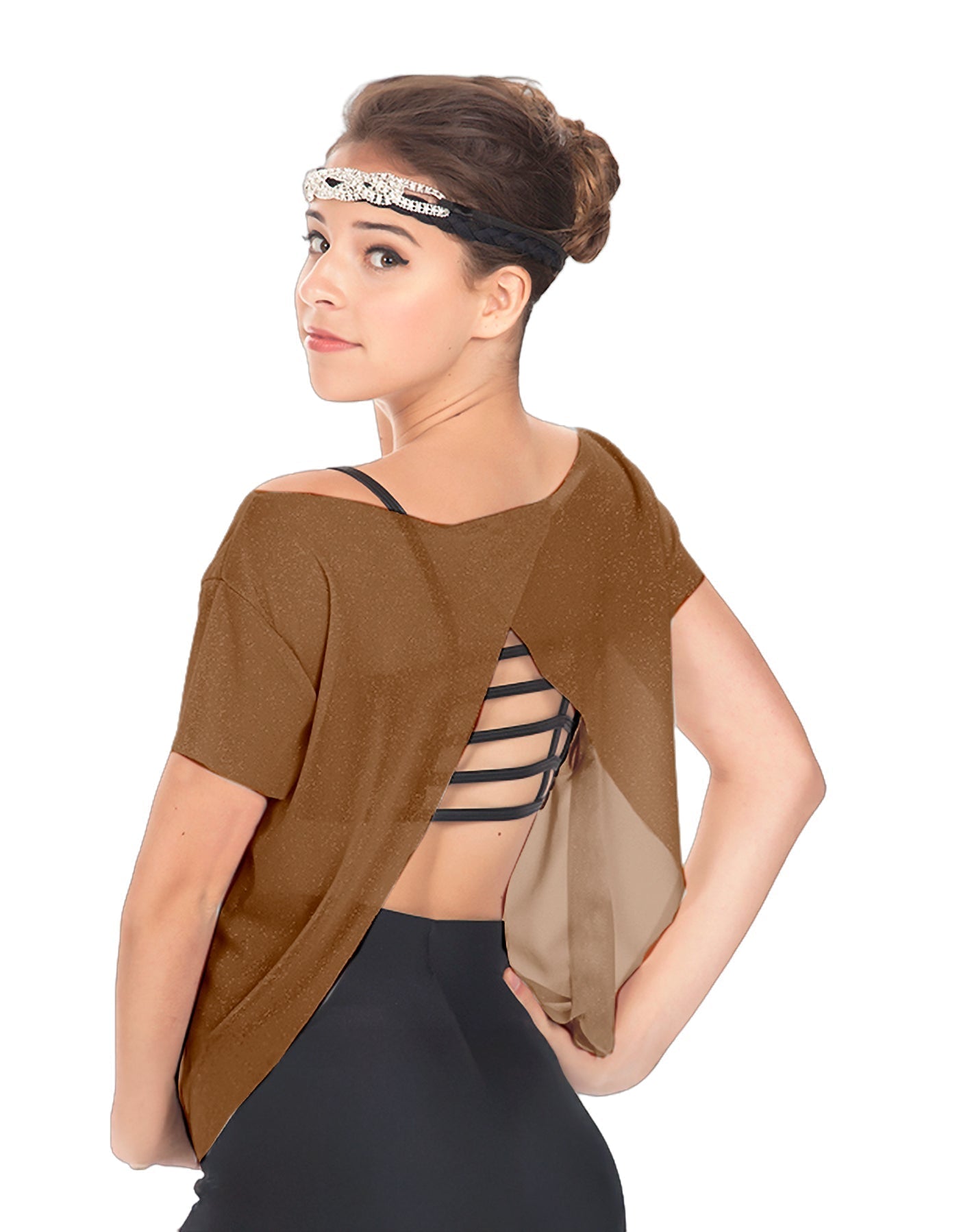 Solid Glitter Chiffon Flawless Top