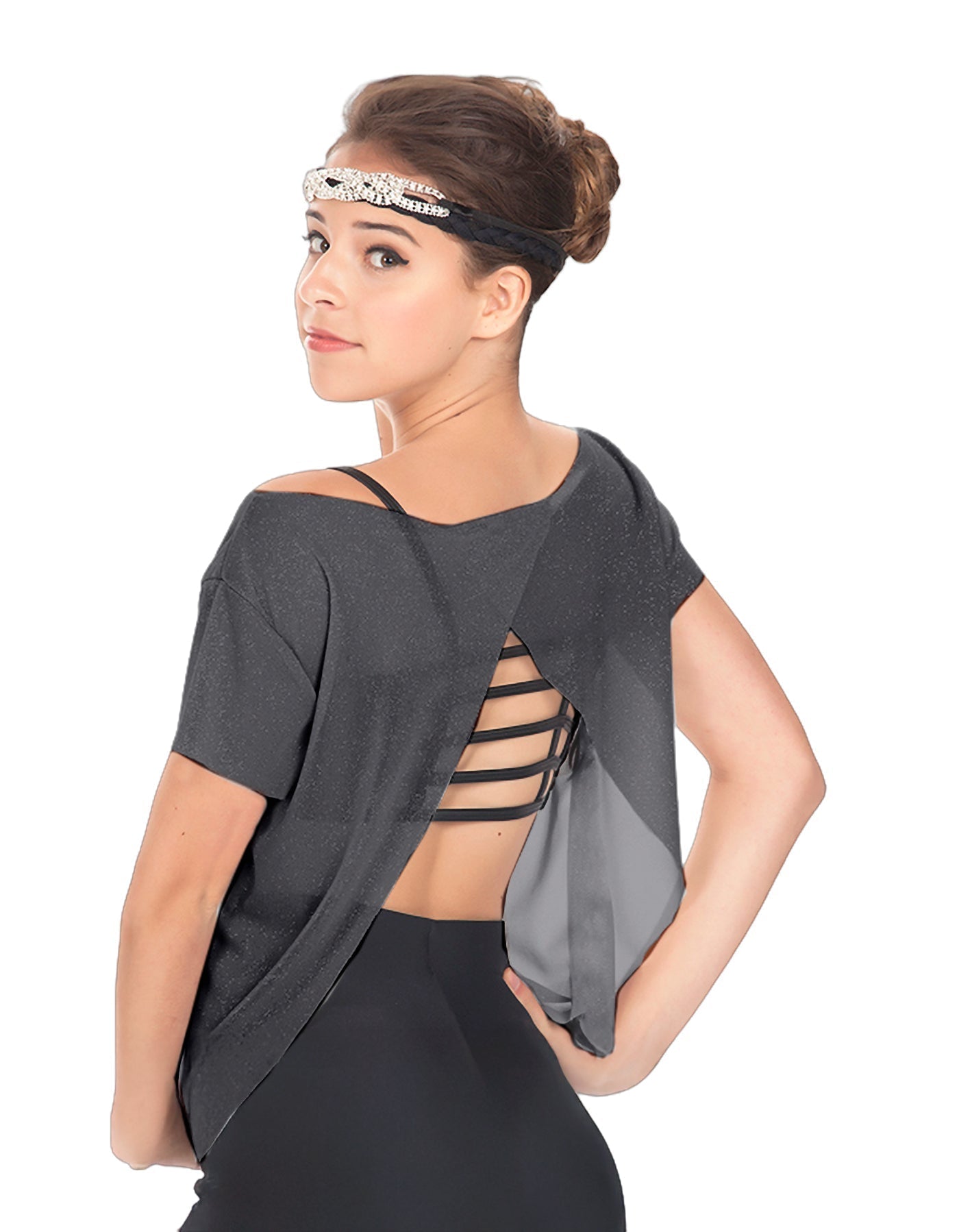 Solid Glitter Chiffon Flawless Top
