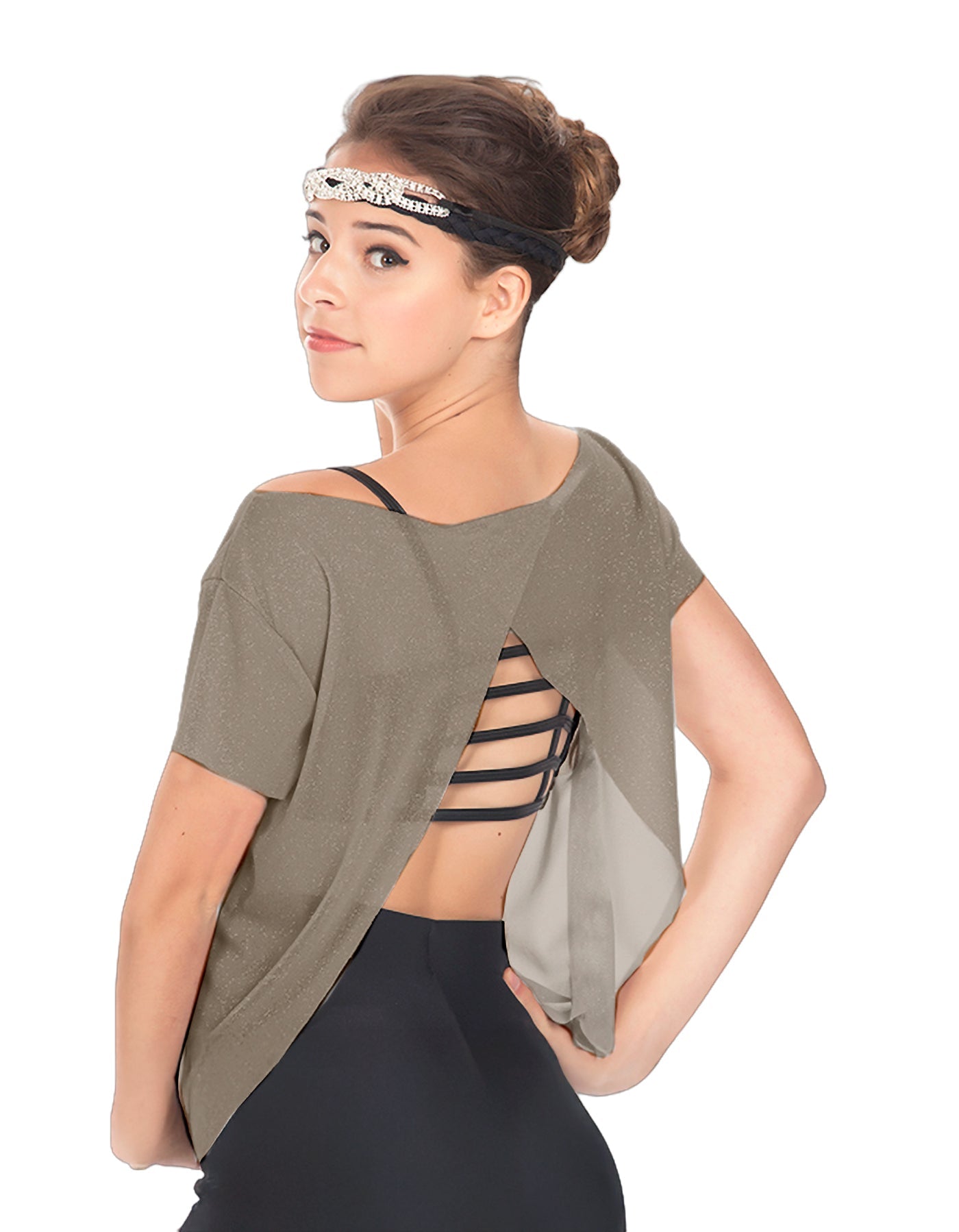 Solid Glitter Chiffon Flawless Top