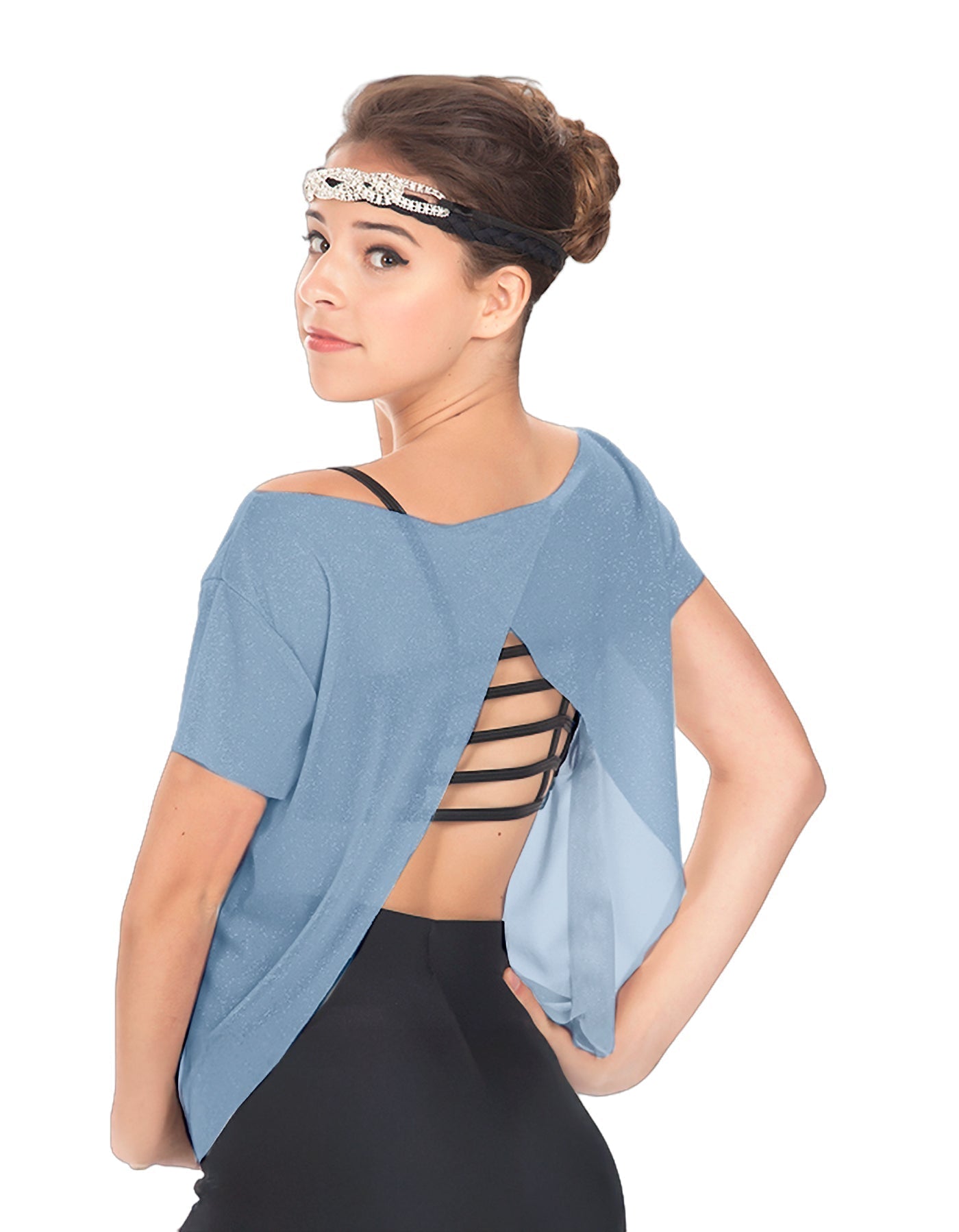 Solid Glitter Chiffon Flawless Top