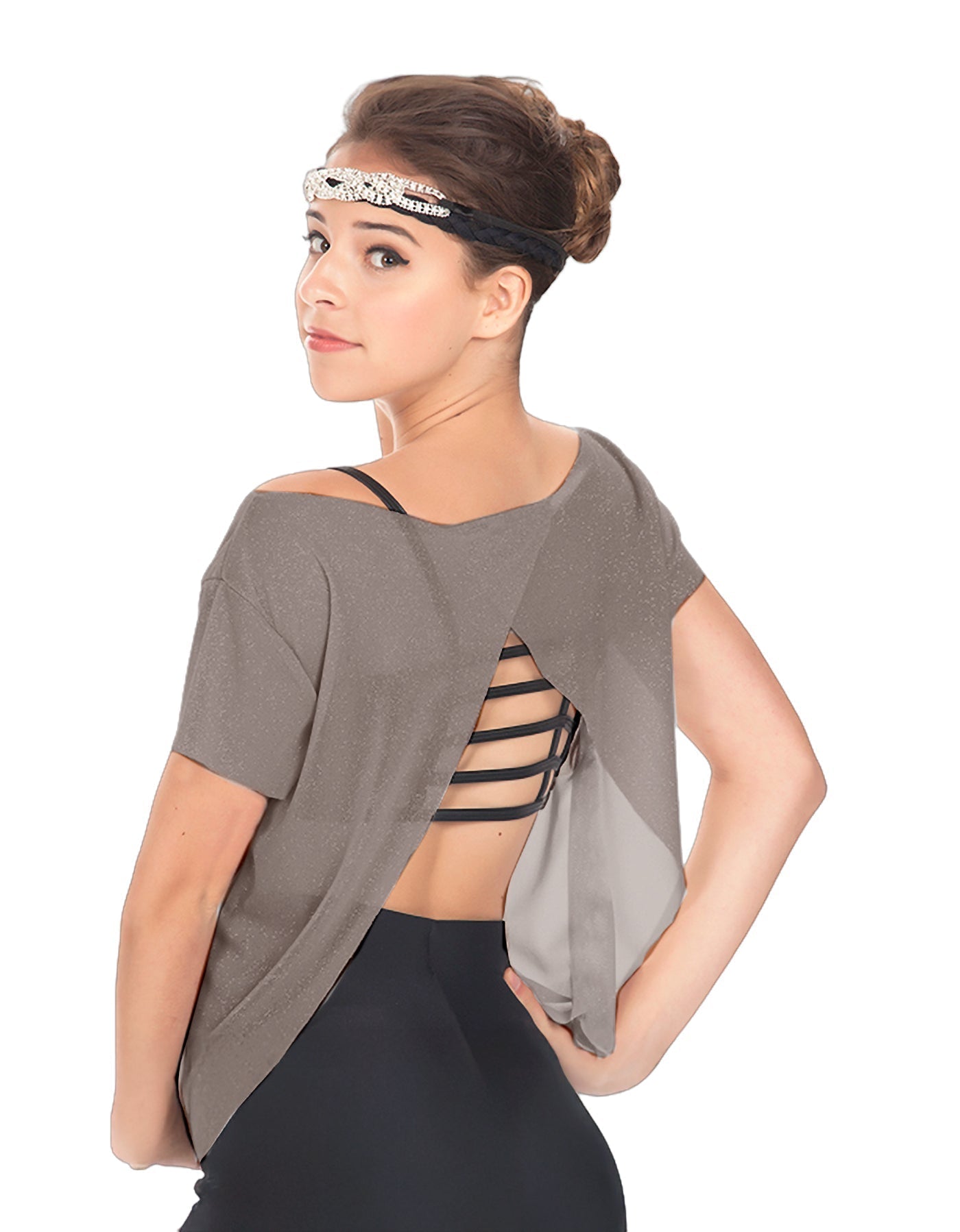 Solid Glitter Chiffon Flawless Top