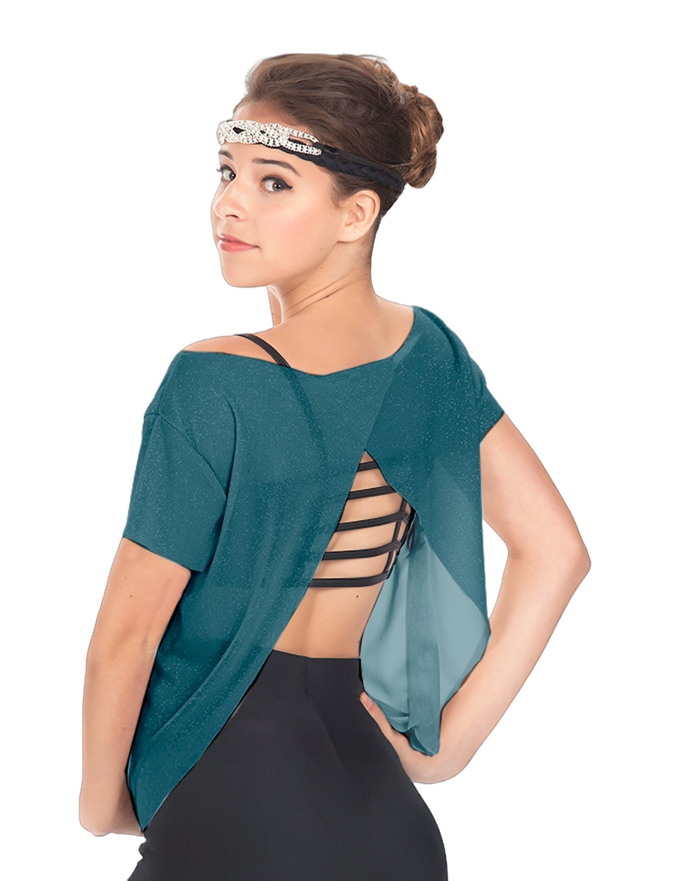 Solid Glitter Chiffon Flawless Top
