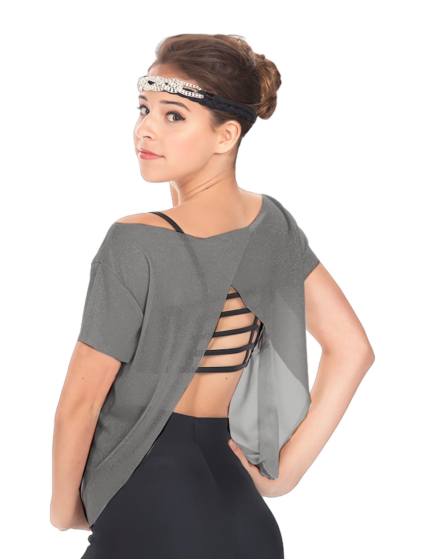 Solid Glitter Chiffon Flawless Top
