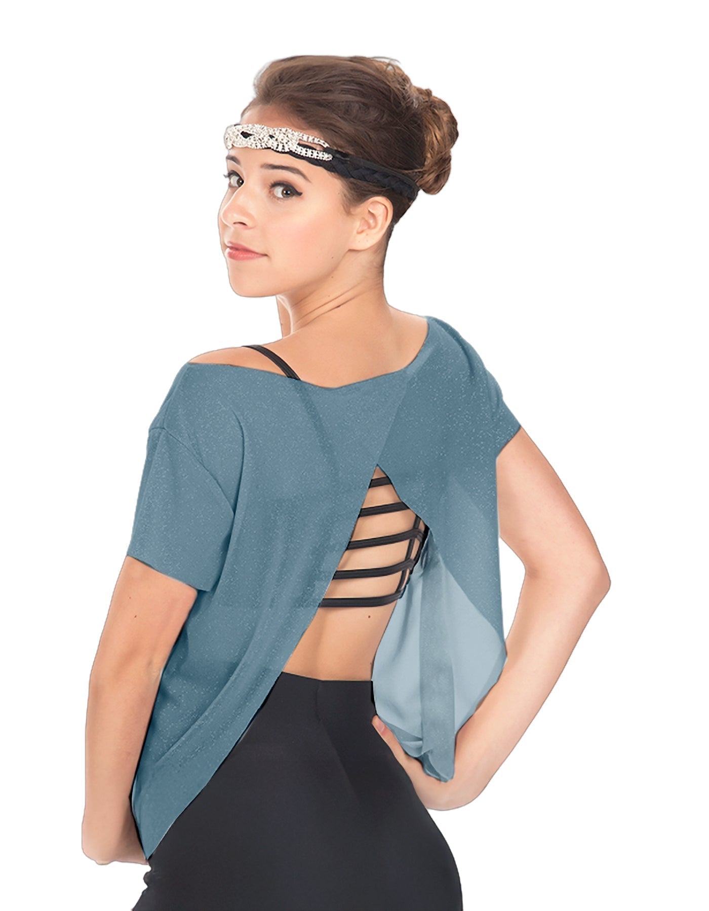 Solid Glitter Chiffon Flawless Top