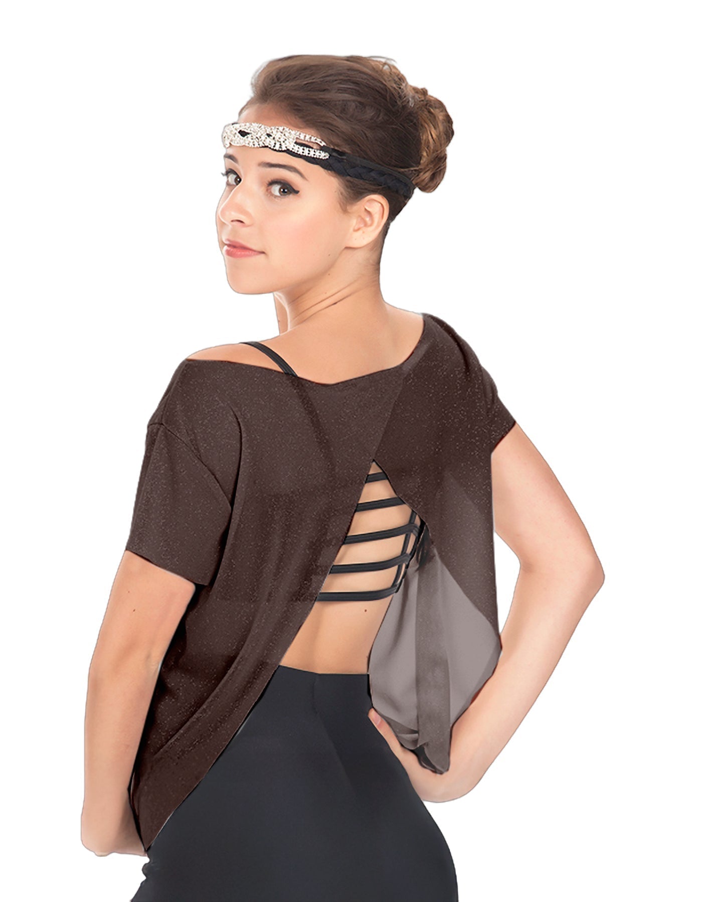 Solid Glitter Chiffon Flawless Top