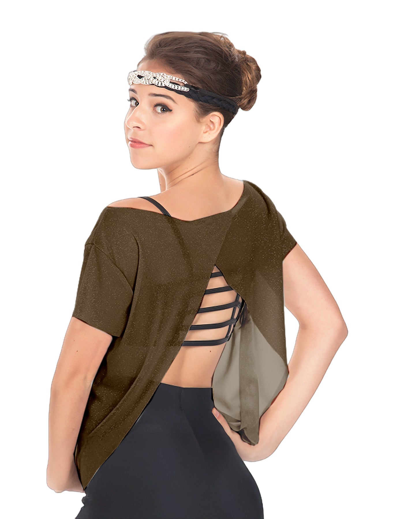 Solid Glitter Chiffon Flawless Top