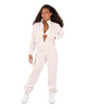 Solid Matte Satin Jumpsuit with Tall Collar