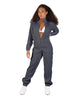 Solid Matte Satin Jumpsuit with Tall Collar