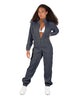 Solid Matte Satin Jumpsuit with Tall Collar