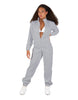 Solid Matte Satin Jumpsuit with Tall Collar