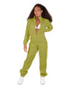 Solid Matte Satin Jumpsuit with Tall Collar