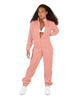 Solid Matte Satin Jumpsuit with Tall Collar