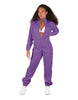 Solid Matte Satin Jumpsuit with Tall Collar
