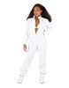 Solid Matte Satin Jumpsuit with Tall Collar