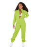 Solid Matte Satin Jumpsuit with Tall Collar