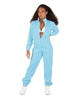 Solid Matte Satin Jumpsuit with Tall Collar