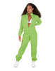 Solid Matte Satin Jumpsuit with Tall Collar