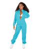 Solid Matte Satin Jumpsuit with Tall Collar