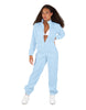 Solid Matte Satin Jumpsuit with Tall Collar